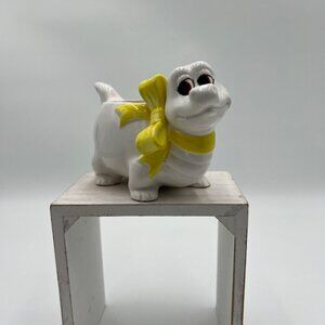Vintage MCM Dinosaur Dino with yellow bow  Planter Pottery